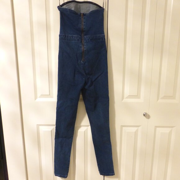 FOREVER 21 strapless tube dark wash denim jumpsuit - Picture 2 of 12